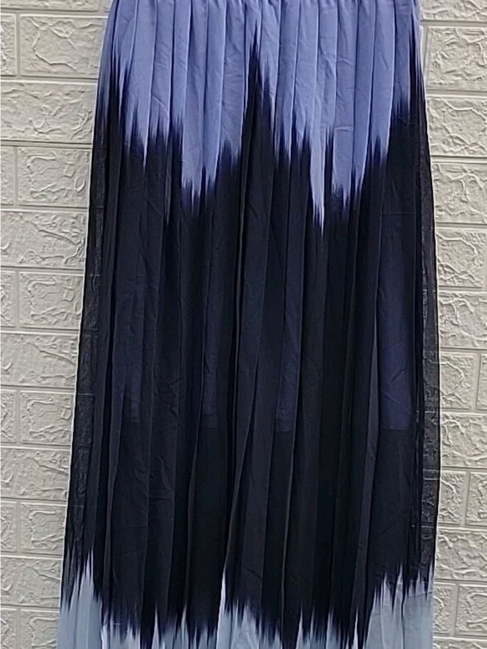 Banana Republic Ombre Pleated Maxi Skirt in Navy and Light Blue
